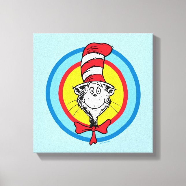Dr. Seuss | Katze im Hutkopf-Graphic Leinwanddruck (Vorderseite)