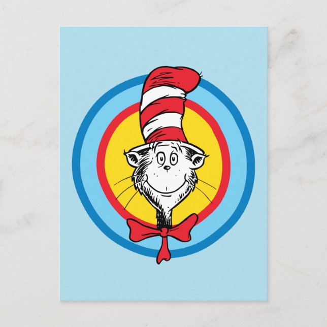 Dr. Seuss | Katze im Hutkopf-Graphic Postkarte (Vorderseite)