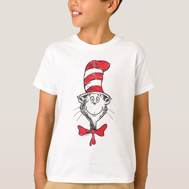 Dr. Seuss | Katze im Hutkopf - Vintag T-Shirt (Vorderseite)