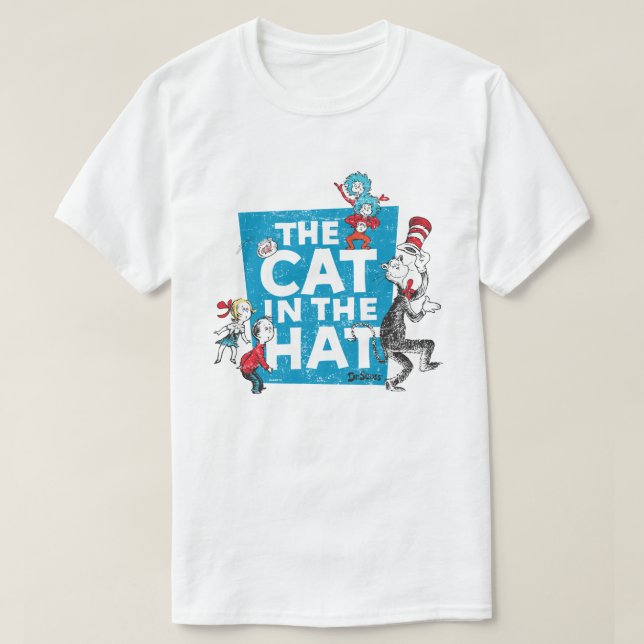 Dr. Seuss | Katze im Hutlogo - Zeichen T-Shirt (Design vorne)