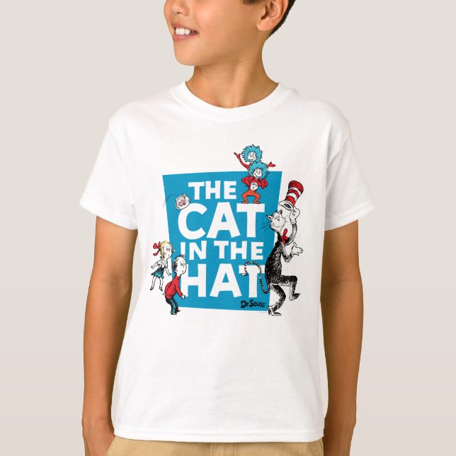 Dr. Seuss | Katze im Hutlogo - Zeichen T-Shirt (Vorderseite)