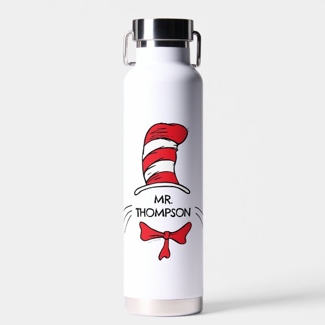 Dr. Seuss | Katze im Namen eines benutzerdefiniert Trinkflasche (Vorne)