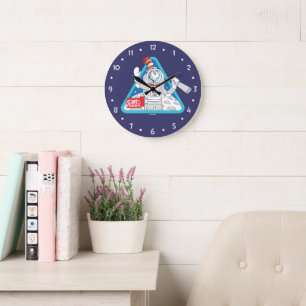 Dr. Seuss   Katze im Weltraum im Mond Große Wanduhr