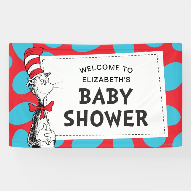 Dr. Seuss | Katze in der Hut-Baby-Dusche Banner (Horizontal)
