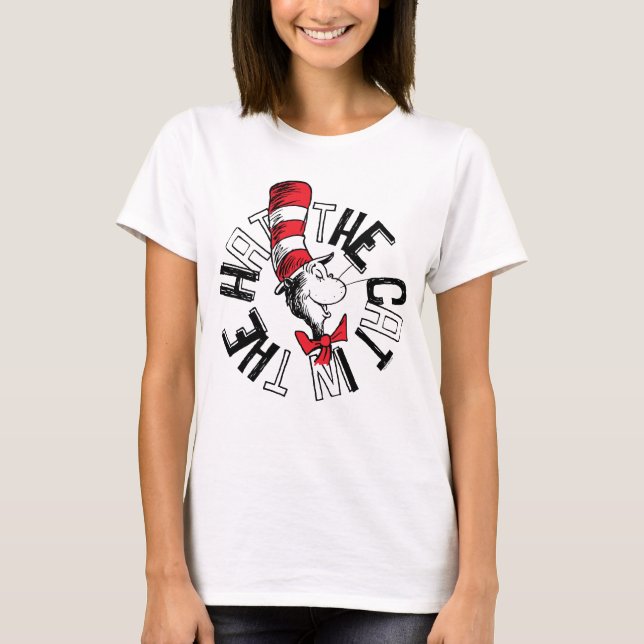 Dr. Seuss | Katze in der Hutrunde Art T-Shirt (Vorderseite)