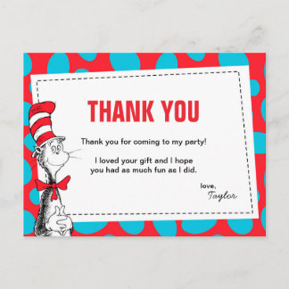Dr. Seuss | Katze in Hut Geburtstag Danke Postkarte