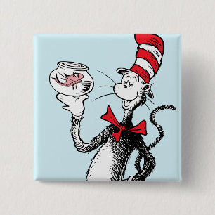 Dr. Seuss Katze in Hut und Krinklebine Button