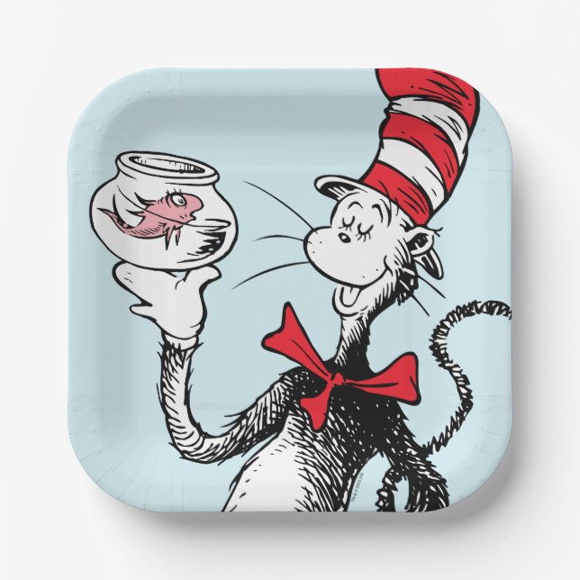 Dr. Seuss | Katze in Hut und Krinklebine Pappteller (Vorderseite)
