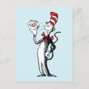 Dr. Seuss   Katze in Hut und Krinklebine Postkarte