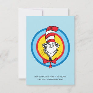 Dr. Seuss   Katze mit Hut Kopf Grafik Karte
