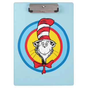 Dr. Seuss Katze mit Hut Kopf Grafik Klemmbrett
