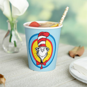 Dr. Seuss Katze mit Hut Kopf Grafik Pappbecher