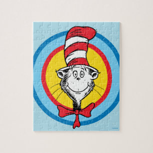 Dr. Seuss Katze mit Hut Kopf Grafik Puzzle