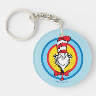 Dr. Seuss Katze mit Hut Kopf Grafik Schlüsselanhänger