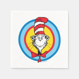 Dr. Seuss Katze mit Hut Kopf Grafik Serviette