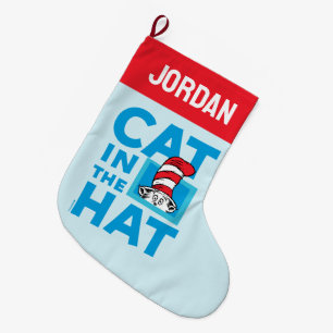 Dr. Seuss Katze mit Hut Logo Großer Weihnachtsstrumpf