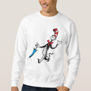 Dr. Seuss   Katze mit Hut Regenschirm Spaziergang Sweatshirt