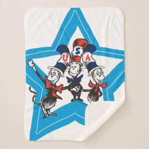 Dr. Seuss Kleine Katzen USA Hüte Grafik Sherpadecke