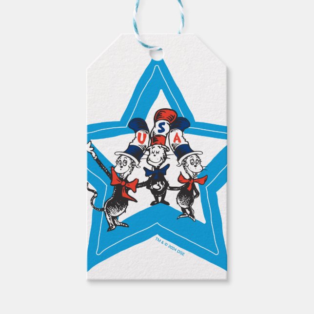 Dr. Seuss | Little Cats USA Hats Graphic Geschenkanhänger (Vorderseite)