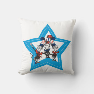 Dr. Seuss Little Cats USA Hats Graphic Kissen