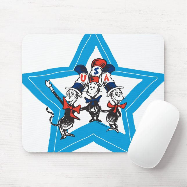Dr. Seuss | Little Cats USA Hats Graphic Mousepad (Mit Mouse)
