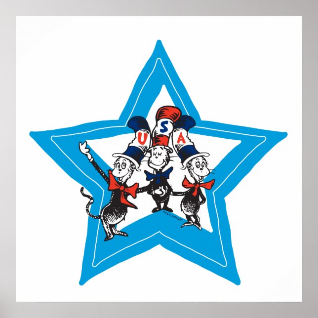 Dr. Seuss | Little Cats USA Hats Graphic Poster (Vorne)