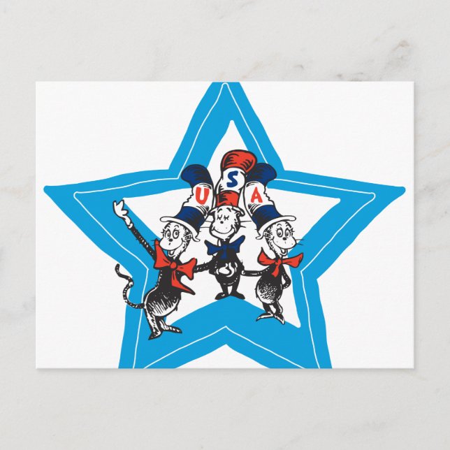 Dr. Seuss | Little Cats USA Hats Graphic Postkarte (Vorderseite)