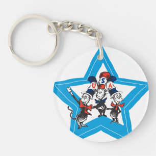 Dr. Seuss Little Cats USA Hats Graphic Schlüsselanhänger