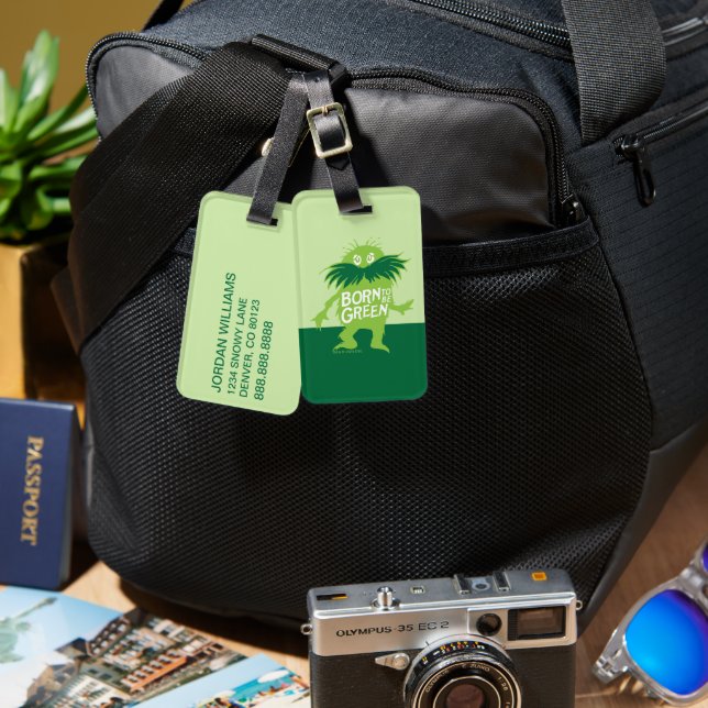 Dr. Seuss | Lorax - Geboren grün sein Gepäckanhänger (Vorderseite & Rückseite)