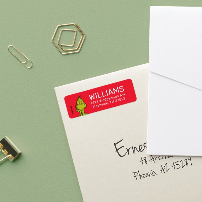 Dr. Seuss | Merry Grinchmas Grinch Holiday Labrado (Label on envelope)