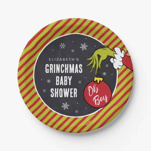 Dr. Seuss | Oh Boy Grinch Baby Shooting Paper Tell Pappteller (Vorderseite)