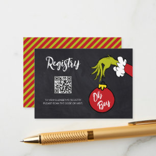 Dr. Seuss   Oh Boy Grinch Baby Shooting Registry Begleitkarte