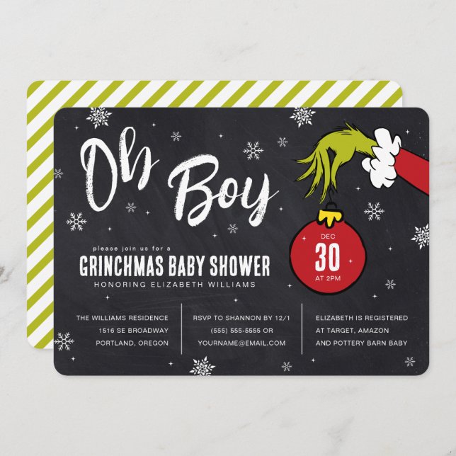 Dr. Seuss | Oh Boy Grinch Baby Showdusche (Vorne/Hinten)