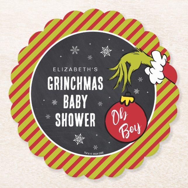 Dr. Seuss | Oh Boy Grinch Baby Showdusche Untersetzer (Vorderseite)