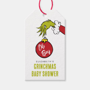 Dr. Seuss Oh Boy Grinch Baby Shower Favor Etiket Geschenkanhänger