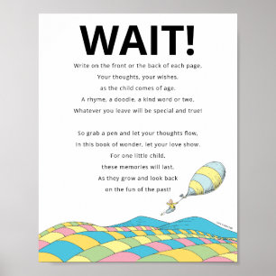 Dr. Seuss   Oh, die Orte Gästebuch-Party-Schild Poster
