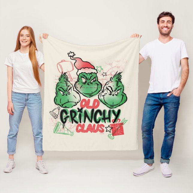 Dr. Seuss | Old Grinch Claus Fleecedecke (Beispiel)