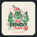 Dr. Seuss | Old Grinch Claus Quadratischer Aufkleber<br><div class="desc">Die Ferien werden ohne Grinch nicht zu Ende sein! Wie Grinch STOLE CHRISTMAS ist eine klassische Geschichte einer Stadt namens Who-ville und wie der Weihnachtsgeist selbst die kältesten Herzen schmelzen kann.</div>