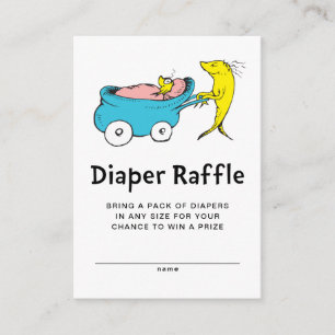 Dr. Seuss   One Fish - Boy Baby Diaper Raffles Begleitkarte