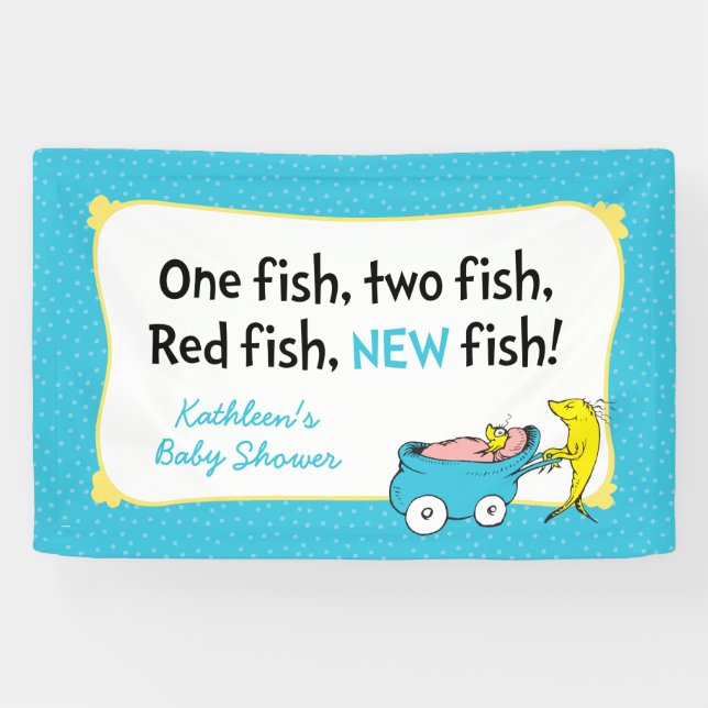 Dr. Seuss | One Fish - Boy Baby Shooting Banner (Horizontal)