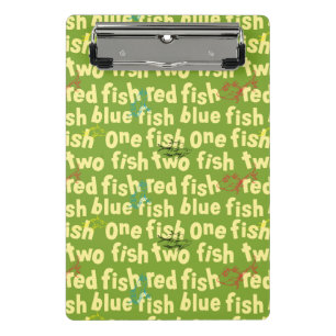 Dr. Seuss One Fish Two Fish Typografie-Muster Mini Klemmbrett