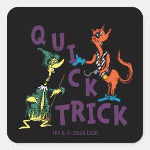 Dr. Seuss Quick Trick Halloween-Grafik Quadratischer Aufkleber