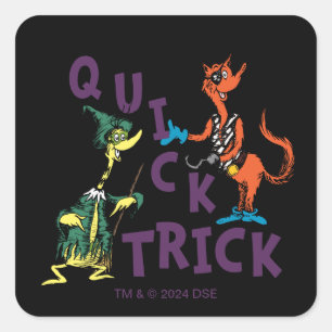 Dr. Seuss Quick Trick Halloween-Grafik Quadratischer Aufkleber