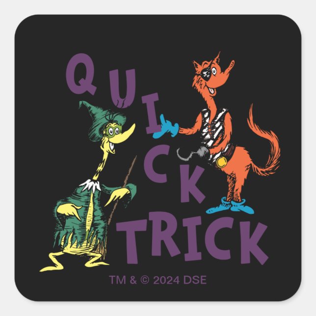 Dr. Seuss | Quick Trick Halloween Graphic Quadratischer Aufkleber (Vorderseite)