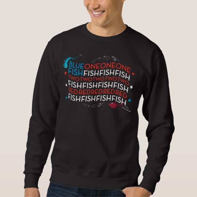 Dr. Seuss | Red Fish Blue Fish US Flag Graphic Sweatshirt (Vorderseite)