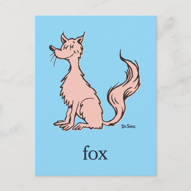 Dr. Seuss | Rosa Fuchs Postkarte (Vorderseite)