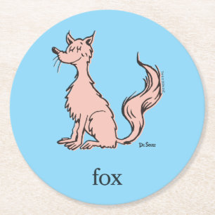 Dr. Seuss   Rosa Fuchs Runder Pappuntersetzer