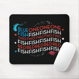 Dr. Seuss Rote Fische Blaue Fische US-Flagge Gra Mousepad