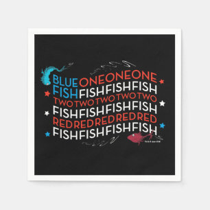 Dr. Seuss Roter Fisch Blauer Fisch US-Flagge Gra Serviette