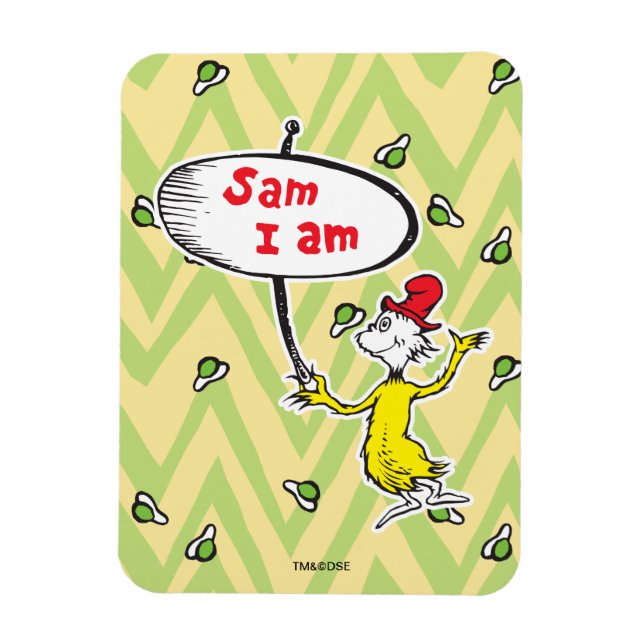Dr. Seuss | Sam-I-Am-Holding-Zeichen Magnet (Vertikal)